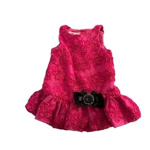 Pippa & Julie Dress Rosette Pink Floral Princess Fairy Vibrant Size 12-18 months